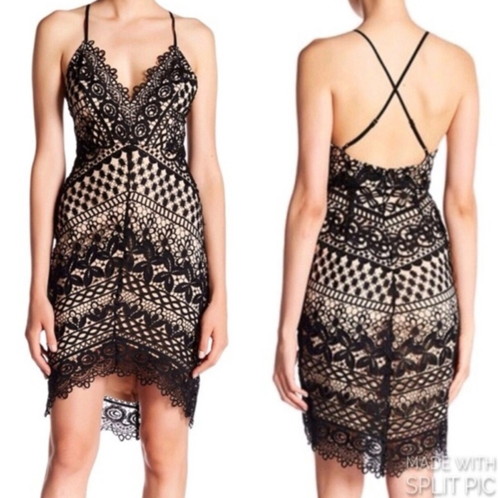 ASTR Hi-Lo Lace Bodycon Dress Size Small